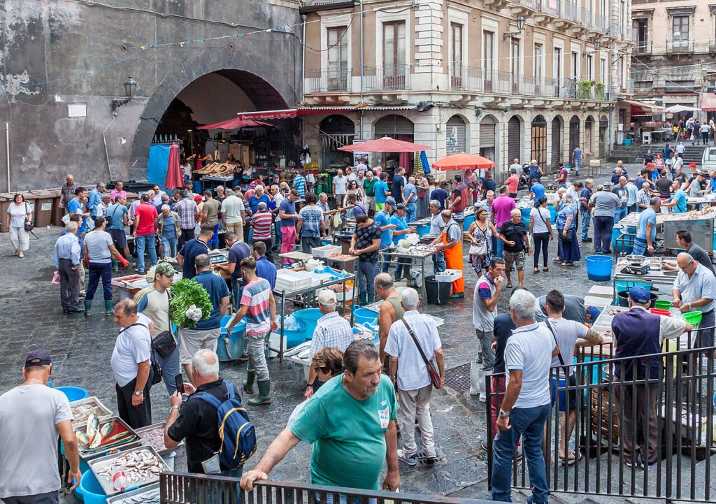 Catania (Sizilien) Fischmarkt La Pescheria in Catania
