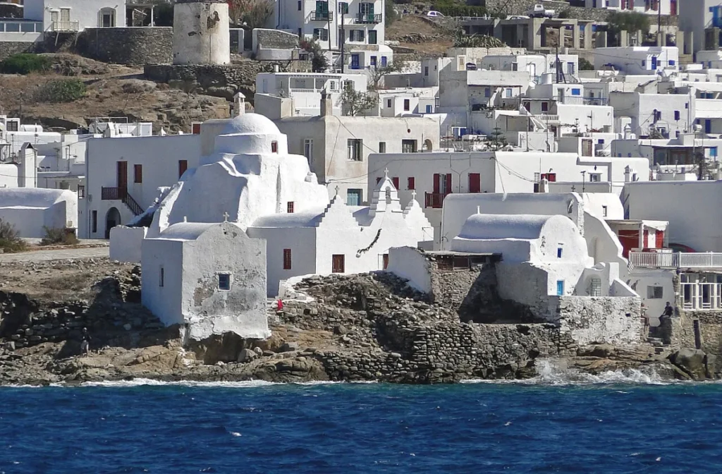 Weiße Gassen von Mykonos-Stadt