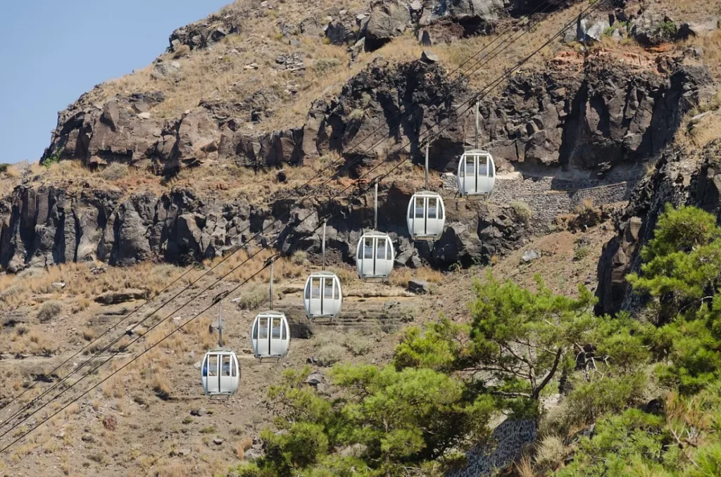 Santorin Seilbahn Fira in Santorin