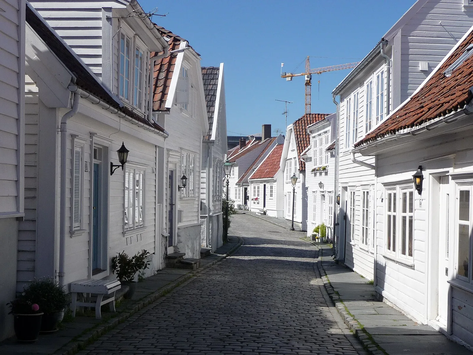 Weiße Holzhäuser in Gamle Stavanger